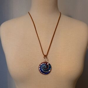 Artisan Blue and Silver Pendant Necklace
